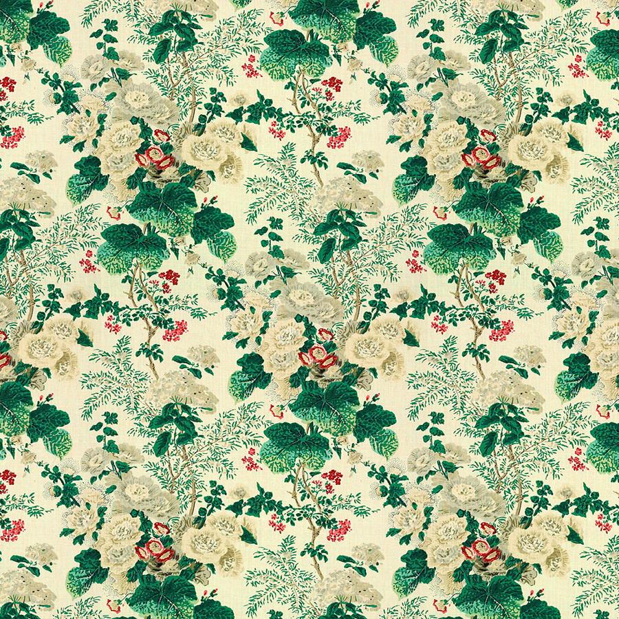 Sample 879026.LJ.0 Althea Print, Ivory Multipurpose Fabric by Lee Jofa