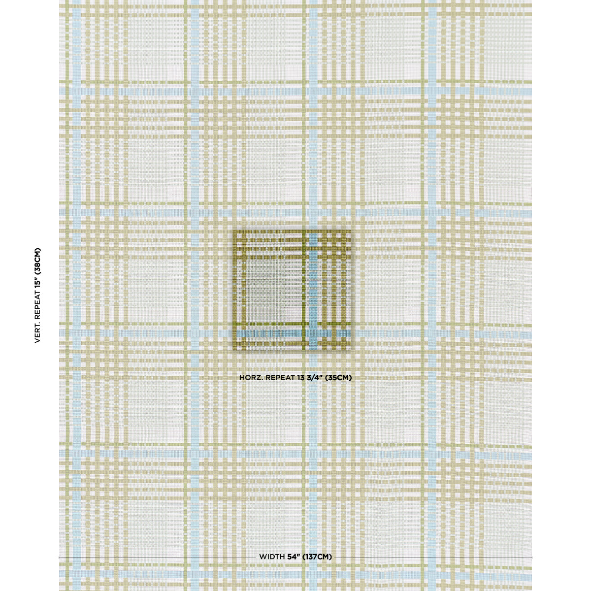 Purchase 88060 | Resonance Plaid Indoor/Outdoor, Verdant Sky - Schumacher Fabric
