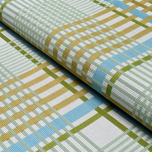 Purchase 88060 | Resonance Plaid Indoor/Outdoor, Verdant Sky - Schumacher Fabric