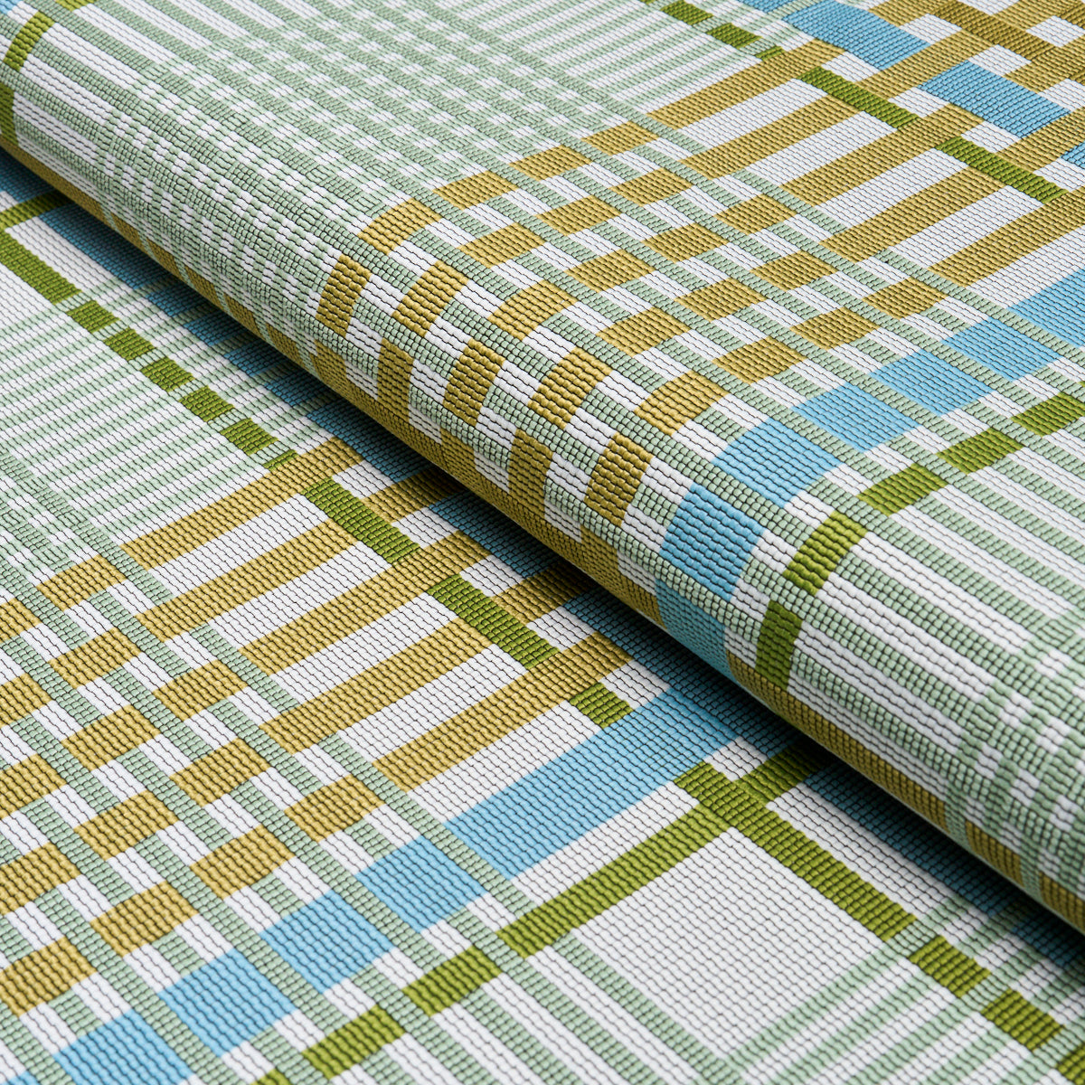 Purchase 88060 | Resonance Plaid Indoor/Outdoor, Verdant Sky - Schumacher Fabric