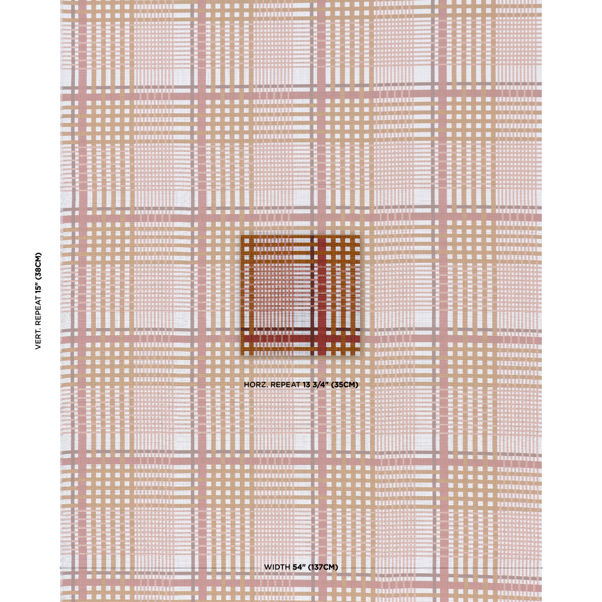 Purchase 88062 | Resonance Plaid Indoor/Outdoor, Terracotta - Schumacher Fabric