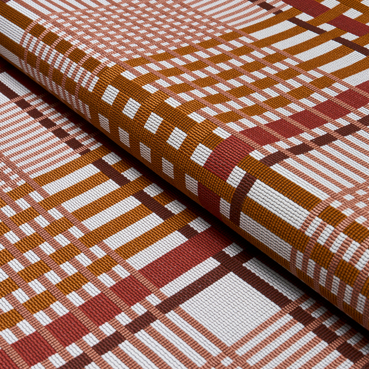 Purchase 88062 | Resonance Plaid Indoor/Outdoor, Terracotta - Schumacher Fabric