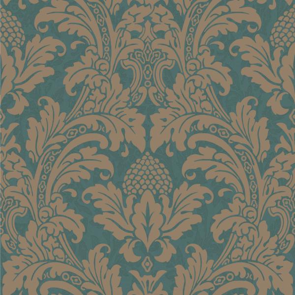 Buy 94/6031 Cs Blake Teal And Silver By Cole and Son Wallpaper