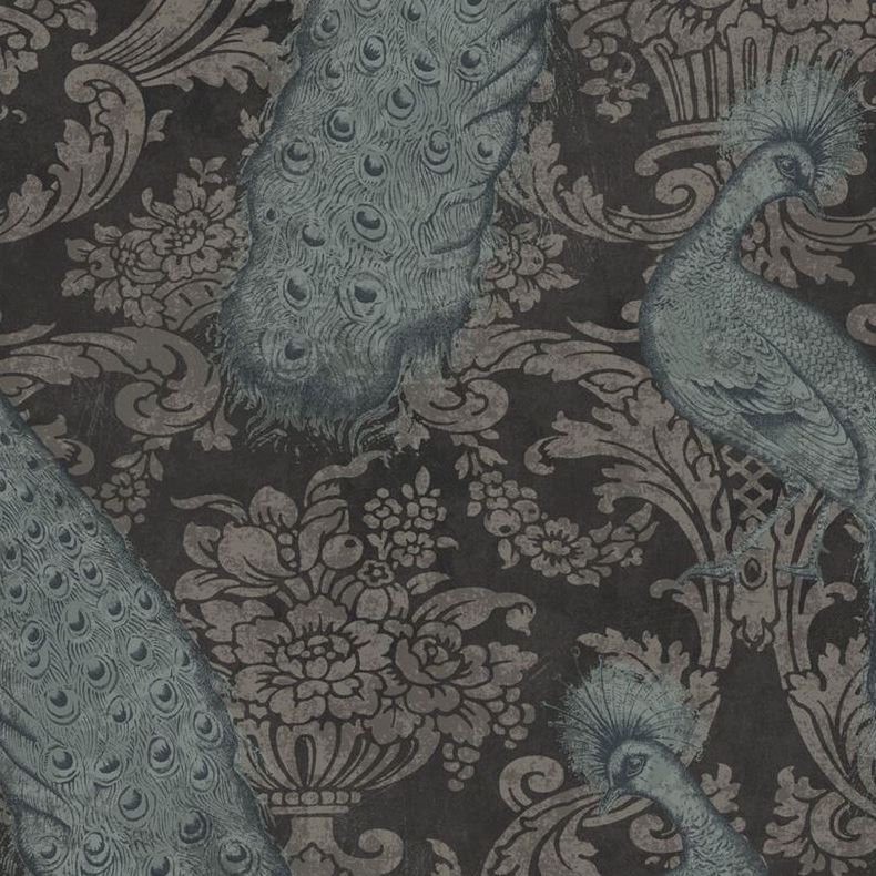 Sample 94/7041 Byron Teal And Graphite by Cole and Son