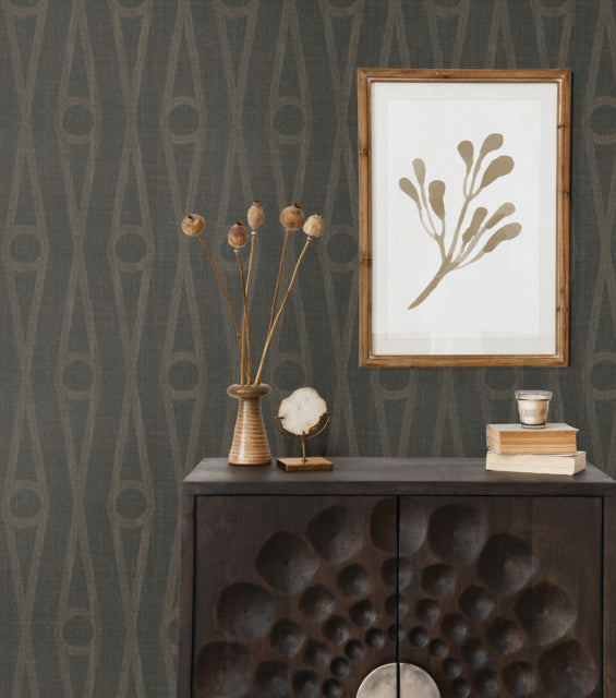 Purchase Ab3014 | Artifacts, Henlein Charcoal - Antonina Vella Wallpaper