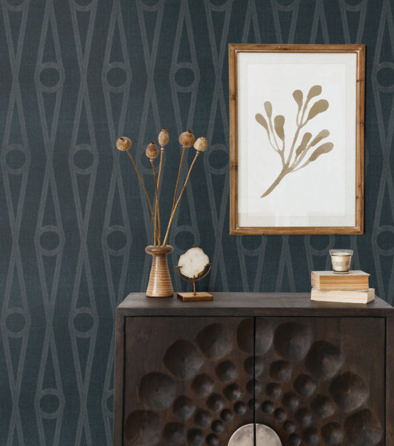 Purchase Ab3015 | Artifacts, Henlein Indigo - Antonina Vella Wallpaper