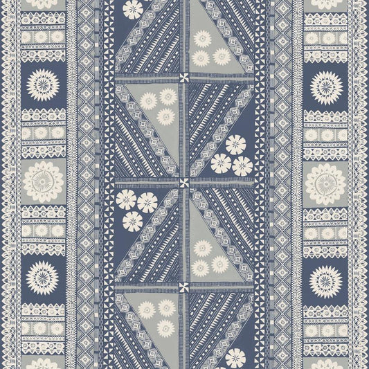 Ab3058M | Artifacts, Tapa Indigo Wall Mural - Antonina Vella Wallpaper