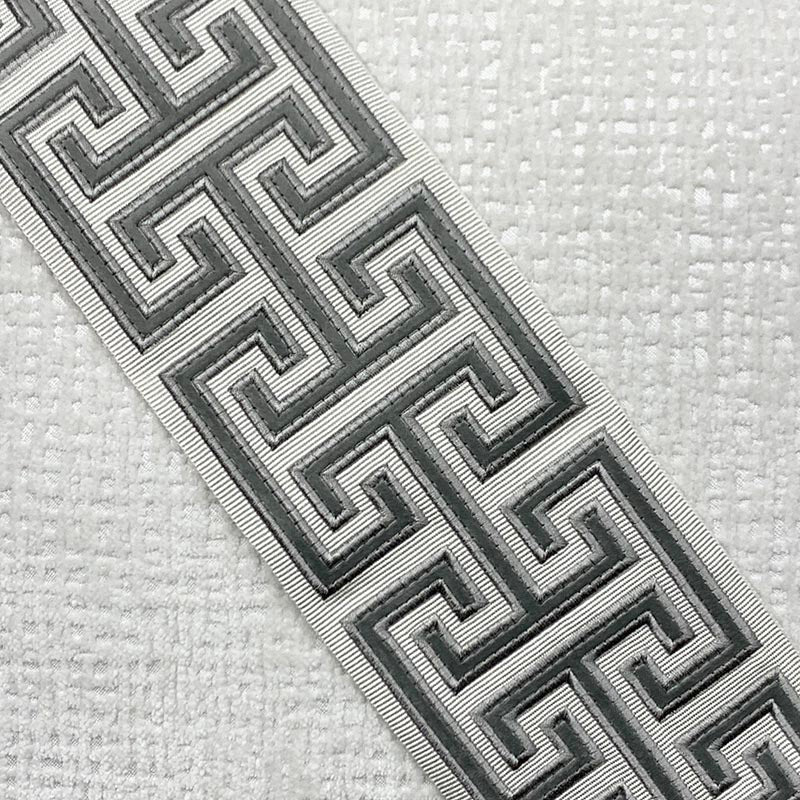 Sample 9382 Adler Tape Silver, Gray by Magnolia Fabric