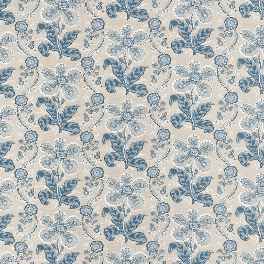 View Anna French Fabric Item# AF10722 pattern name St. Gilles color name Spa Blue.