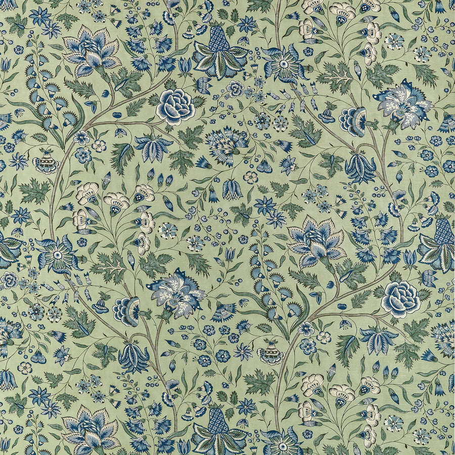 Save on Anna French Fabric Pattern# AF10727 pattern name Francois color name Green and Blue.