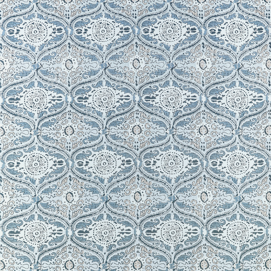 Select Anna French Fabric Item# AF10757 pattern name Cecilia color name Spa Blue.
