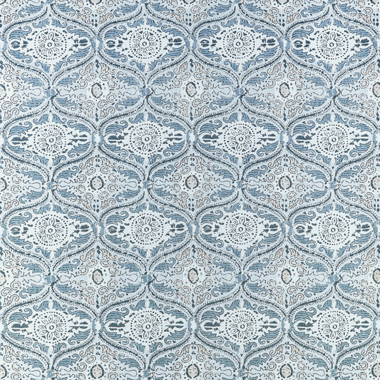 Select Anna French Fabric Item# AF10757 pattern name Cecilia color name Spa Blue.