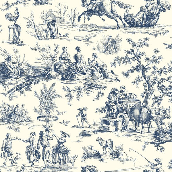 Purchase Af2000 | Toile Resource Library, Seasons Toile - York Wallpaper