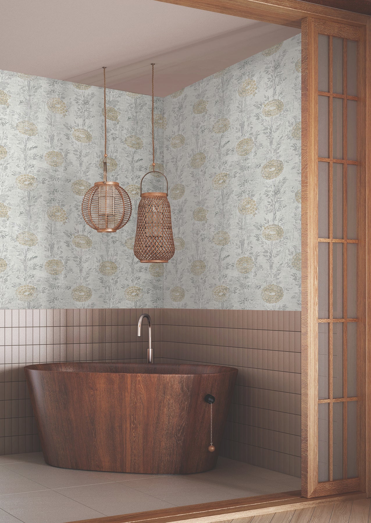 Purchase Af6516 | Tea Garden Ii, French Marigold White & Gold - Ronald Redding Wallpaper