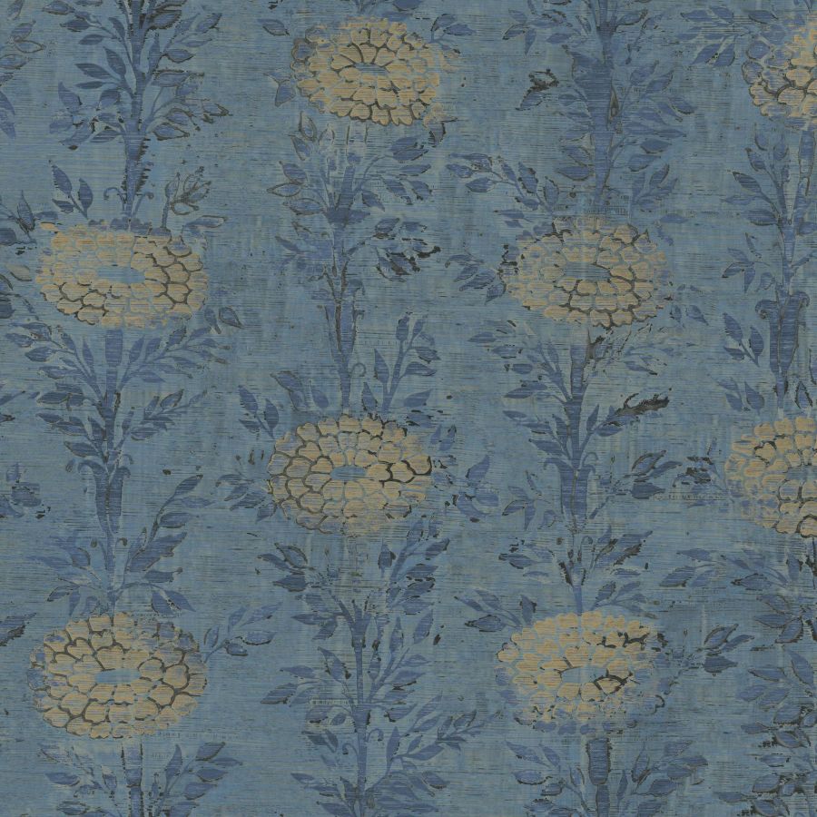 Purchase Af6520 | Tea Garden Ii, French Marigold Denim & Gold - Ronald Redding Wallpaper