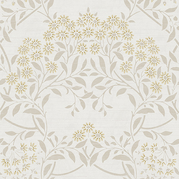 Purchase AH100184AH Brewster Wallpaper, Penelope Light Yellow Floral Damask - Arthouse