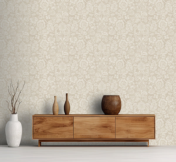 Purchase AH100194AH Brewster Wallpaper, Verity Neutral Jacobean Trail - Arthouse12