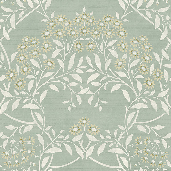 Purchase AH100195AH Brewster Wallpaper, Penelope Green Floral Damask - Arthouse