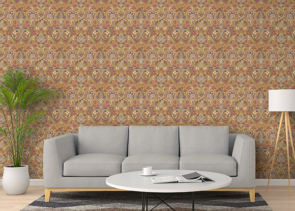 Purchase AH100198AH Brewster Wallpaper, Birdy Yellow Nuthatch Floral - Arthouse1