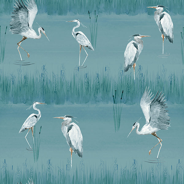 Purchase AH100213AH Brewster Wallpaper, Gerald Blue Heron River - Arthouse