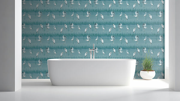 Purchase AH100213AH Brewster Wallpaper, Gerald Blue Heron River - Arthouse1
