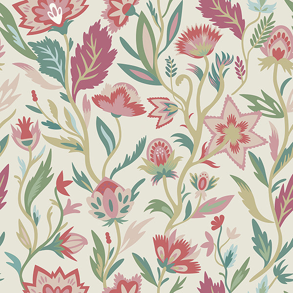 Purchase AH100382AH Brewster Wallpaper, Mallory Pink Vivid Floral - Arthouse