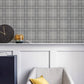 Purchase AH251906 Brewster Wallpaper, Hudson Grey Checkered Plaid - Arthouse1