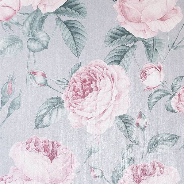 Purchase AH251907 Brewster Wallpaper, Rosaline Light Grey Floral - Arthouse