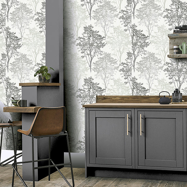 Purchase AH259502 Brewster Wallpaper, Edwin Grey Wildwood - Arthouse1