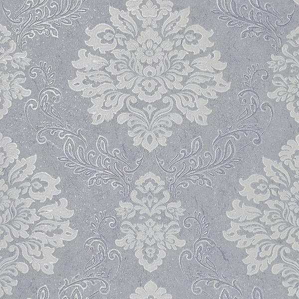 Purchase AH290406 Brewster Wallpaper, Harriet Silver Damask - Arthouse