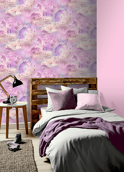 Purchase AH292901 Brewster Wallpaper, Xena Pink Galaxy Unicorn - Arthouse12