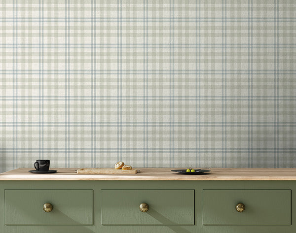 Purchase AH294606 Brewster Wallpaper, Corrine Neutral Countryside Check - Arthouse1