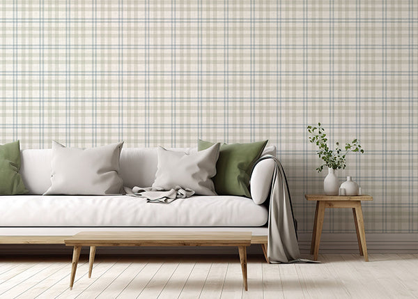 Purchase AH294606 Brewster Wallpaper, Corrine Neutral Countryside Check - Arthouse12