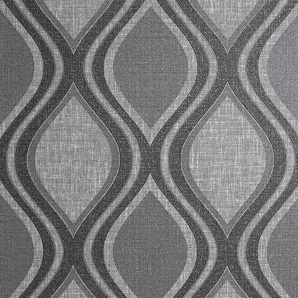 Purchase AH295100 Brewster Wallpaper, Ignatius Charcoal Ogee - Arthouse