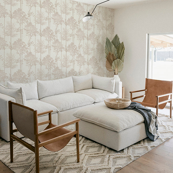 Purchase AH296102 Brewster Wallpaper, Indra Neutral Forest Silhouette - Arthouse1