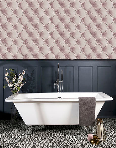 Purchase AH618103 Brewster Wallpaper, Ella Blush Tufted - Arthouse1