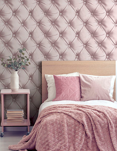 Purchase AH618103 Brewster Wallpaper, Ella Blush Tufted - Arthouse12