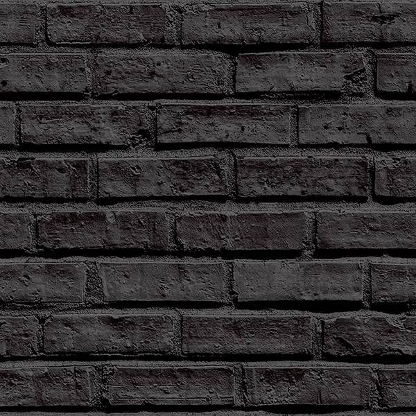 Purchase AH623007 Brewster Wallpaper, Abner Black Brick - Arthouse