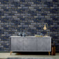 Purchase AH692200 Brewster Wallpaper, Myron Charcoal Metallic Brick - Arthouse12