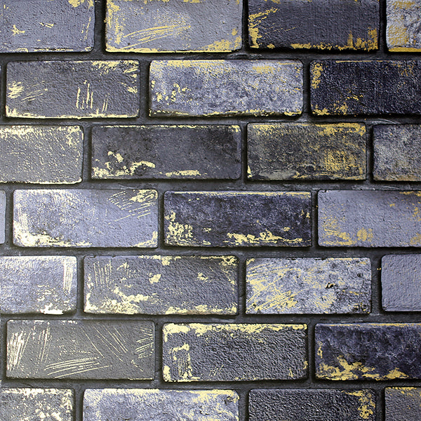 Purchase AH692200 Brewster Wallpaper, Myron Charcoal Metallic Brick - Arthouse