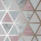 Purchase AH692205 Brewster Wallpaper, Marcy Pink Triangle Grid - Arthouse