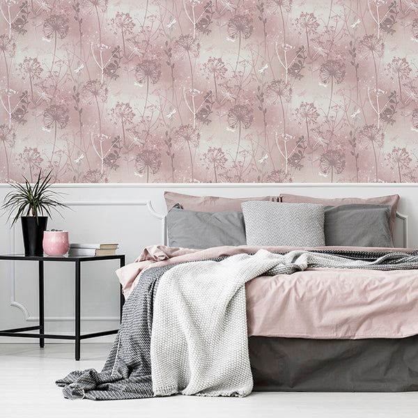 Purchase AH692305 Brewster Wallpaper, Lena Pink Floral - Arthouse1