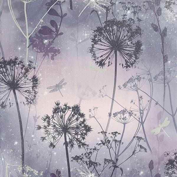 Purchase AH692306 Brewster Wallpaper, Lena Purple Floral - Arthouse