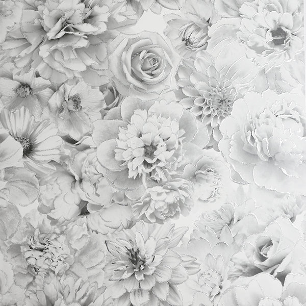 Purchase AH692803 Brewster Wallpaper, Clarissa Grey Glitter Bloom - Arthouse
