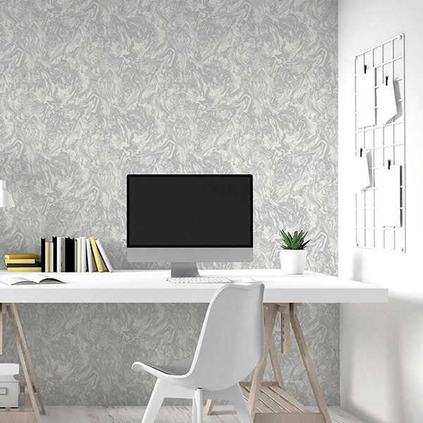 Purchase AH693901 Brewster Wallpaper, Osgood Grey Marbled - Arthouse12