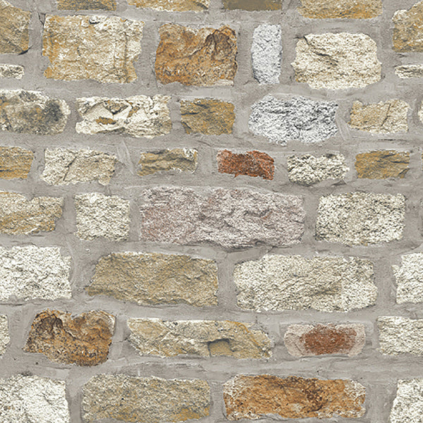 Purchase AH696500 Brewster Wallpaper, Atticus Neutral Country Stone - Arthouse