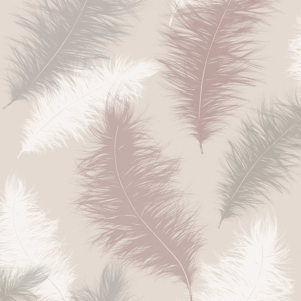 Purchase AH901706 Brewster Wallpaper, Sussurro Pink Feathers - Arthouse
