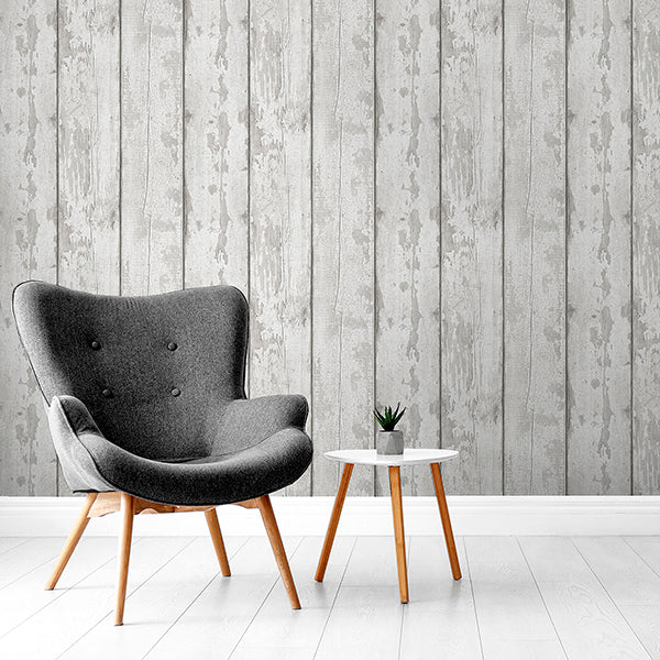 Purchase AH908501 Brewster Wallpaper, Ambrose Grey Wood Plank - Arthouse12