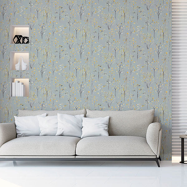 Purchase AH909503 Brewster Wallpaper, Mayumi Yellow Birch Grove - Arthouse1