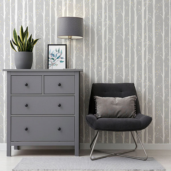 Purchase AH909504 Brewster Wallpaper, Florence Grey Forest - Arthouse1